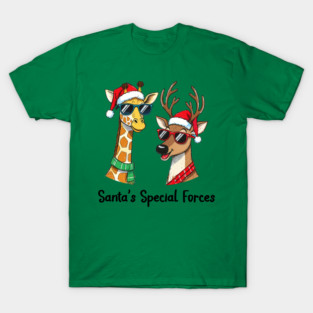 Christmas - Giraffe - Reindeer T-Shirt