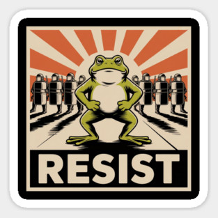 Resist-Frog Sticker