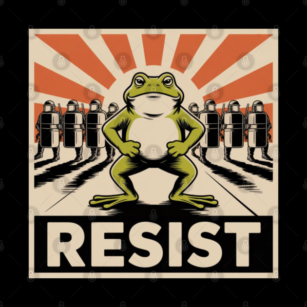 Resist-Frog by Creatifly Graphic Tees