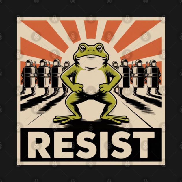 Resist-Frog by Creatifly Graphic Tees