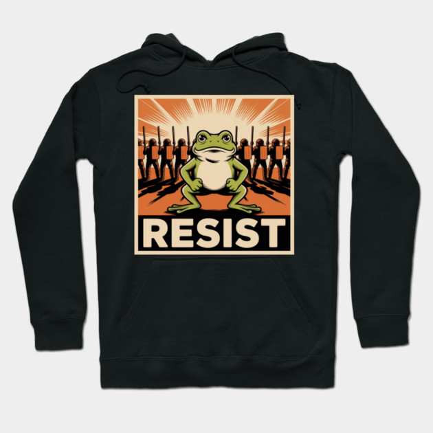 Resist-Frog Hoodie by Creatifly Graphic Tees
