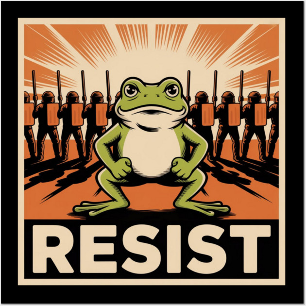 Resist-Frog Wall Art by Creatifly Graphic Tees