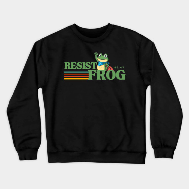 Resist-Frog Crewneck Sweatshirt by Creatifly Graphic Tees