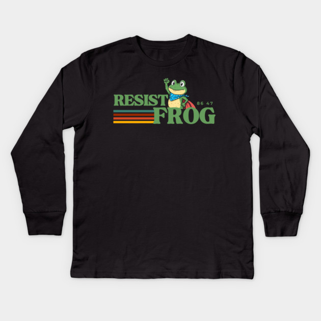 Resist-Frog Kids Long Sleeve T-Shirt by Creatifly Graphic Tees