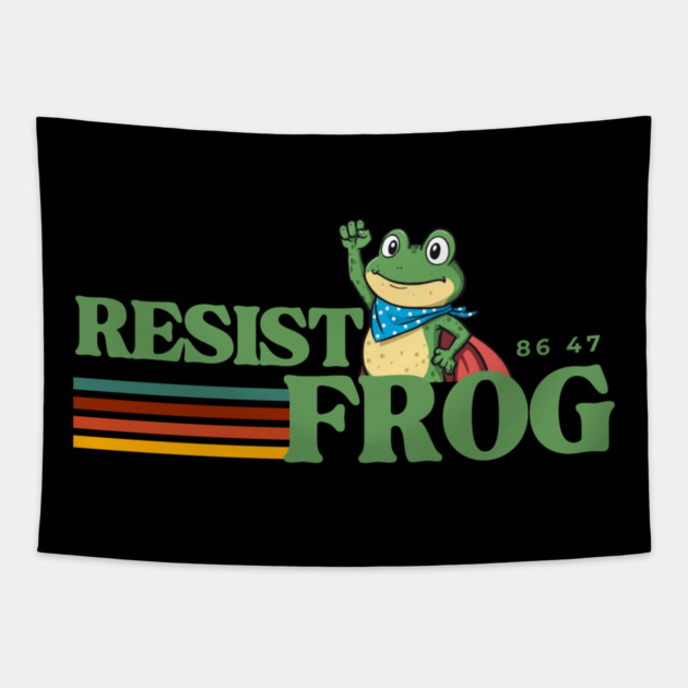 Resist-Frog Tapestry by Creatifly Graphic Tees