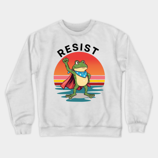 Resist-Frog Crewneck Sweatshirt by Creatifly Graphic Tees