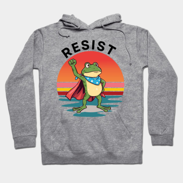 Resist-Frog Hoodie by Creatifly Graphic Tees