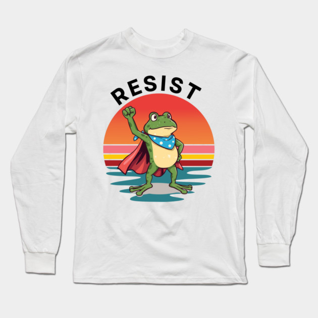 Resist-Frog Long Sleeve T-Shirt by Creatifly Graphic Tees