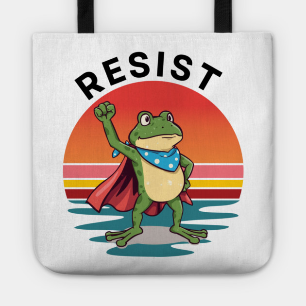 Resist-Frog Tote by Creatifly Graphic Tees