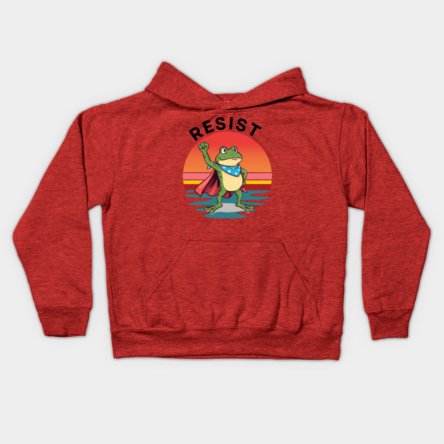 Resist-Frog Kids Hoodie by Creatifly Graphic Tees