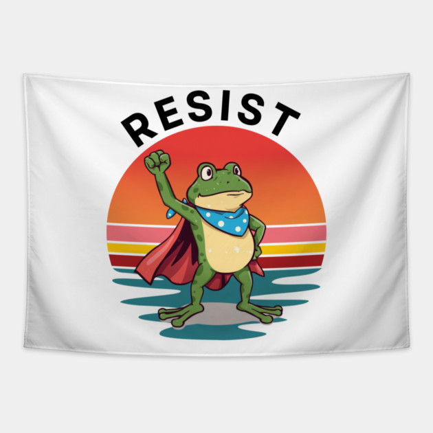 Resist-Frog Tapestry by Creatifly Graphic Tees