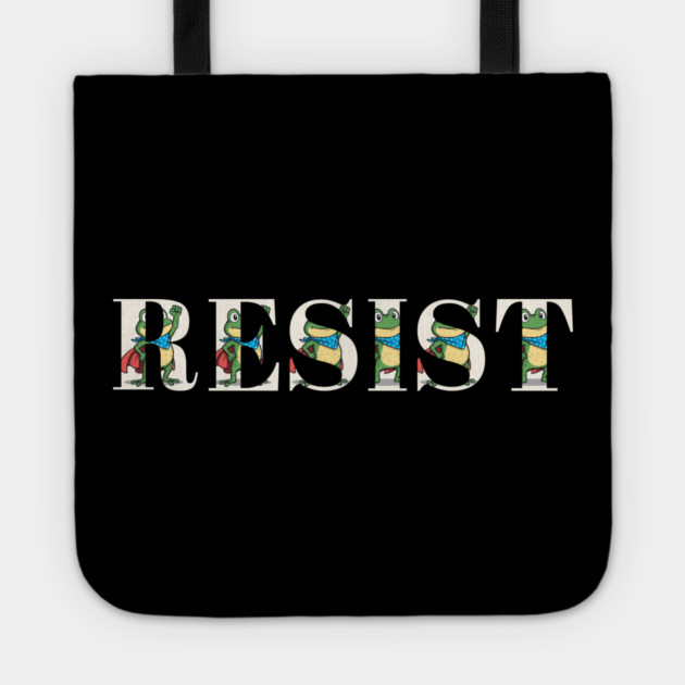 Resist-Frog Tote by Creatifly Graphic Tees