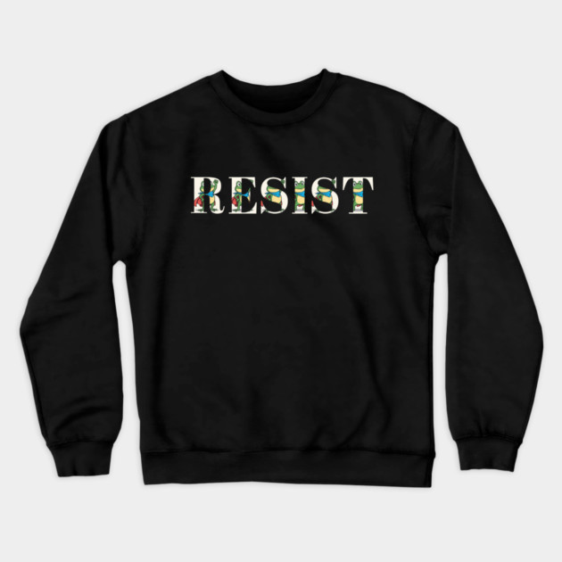 Resist-Frog Crewneck Sweatshirt by Creatifly Graphic Tees