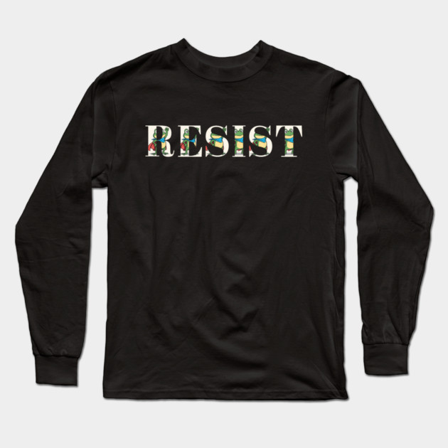 Resist-Frog Long Sleeve T-Shirt by Creatifly Graphic Tees
