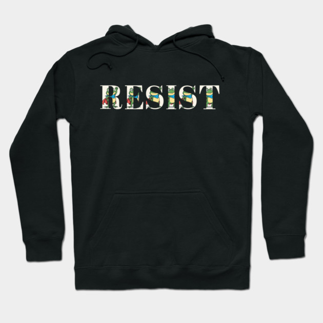 Resist-Frog Hoodie by Creatifly Graphic Tees