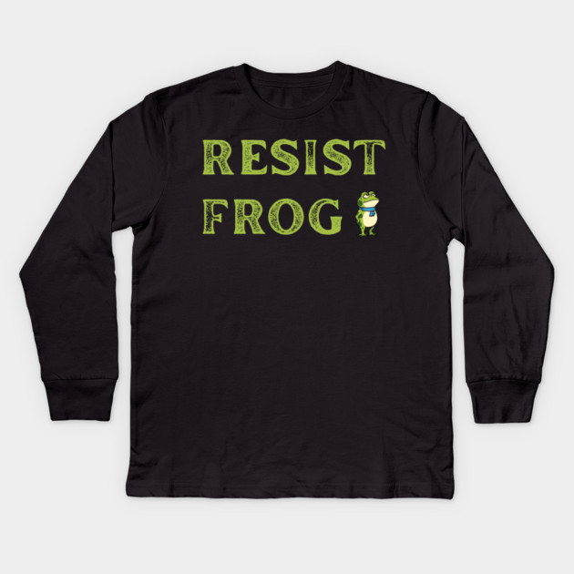 Resist-Frog Kids Long Sleeve T-Shirt by Creatifly Graphic Tees