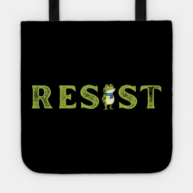 Resist-Frog Tote by Creatifly Graphic Tees