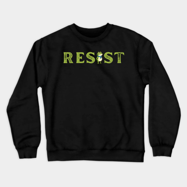 Resist-Frog Crewneck Sweatshirt by Creatifly Graphic Tees