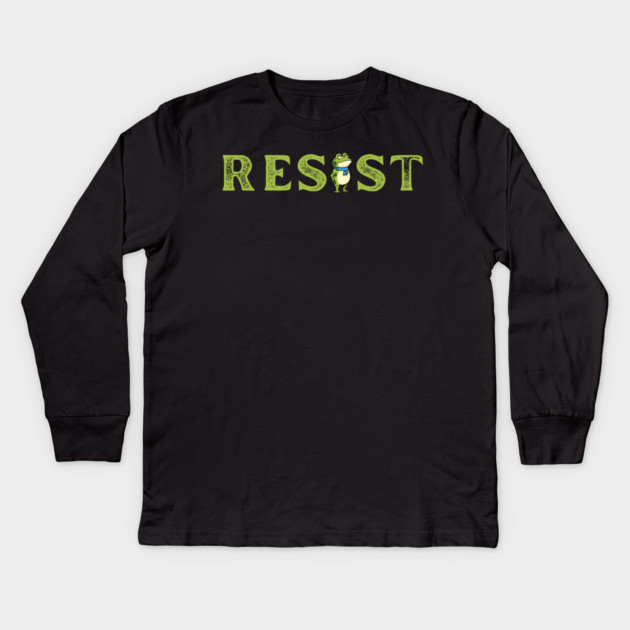 Resist-Frog Kids Long Sleeve T-Shirt by Creatifly Graphic Tees