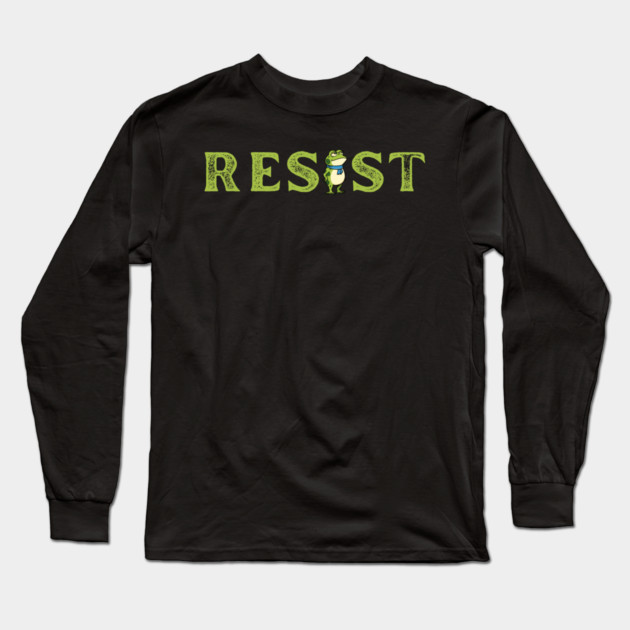 Resist-Frog Long Sleeve T-Shirt by Creatifly Graphic Tees