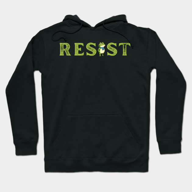 Resist-Frog Hoodie by Creatifly Graphic Tees