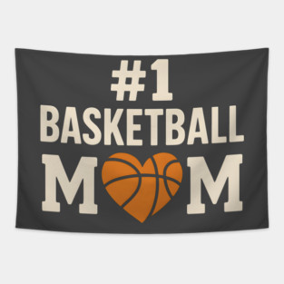 #1 Basketball Mom T-Shirt | Funny Sports Gift for Moms & Fans Tapestry