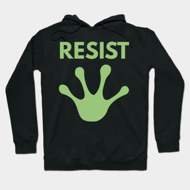 Resist-Frog Hoodie by Creatifly Graphic Tees