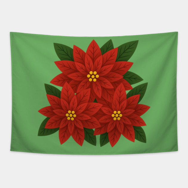 Poinsettia Bouquet – Festive Christmas Floral Tapestry by DonWillisJrArt