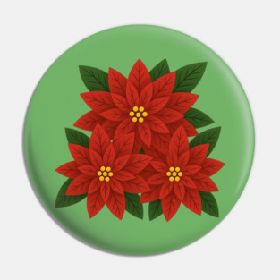 Poinsettia Bouquet – Festive Christmas Floral Pin
