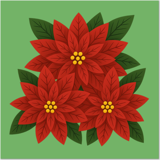 Poinsettia Bouquet – Festive Christmas Floral Wall Art by DonWillisJrArt