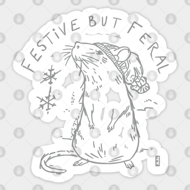 Festive but feral Sticker by JessArty