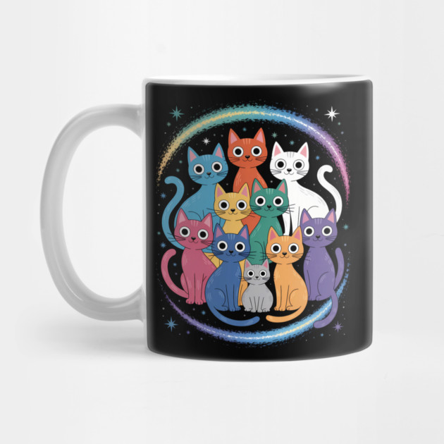 Colorful Cosmic Cats Graphic by norhando