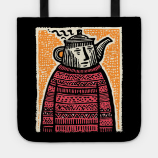 Tea Lover – Cozy Ritual Linocut Character Tote