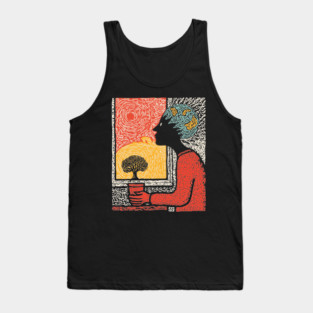 Wanderluster – World Mind Dreaming Linocut Tank Top