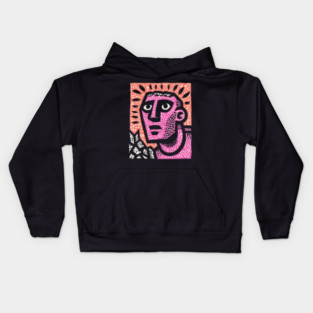 Stone Man Awakening – Inner Energy Linocut Kids Hoodie