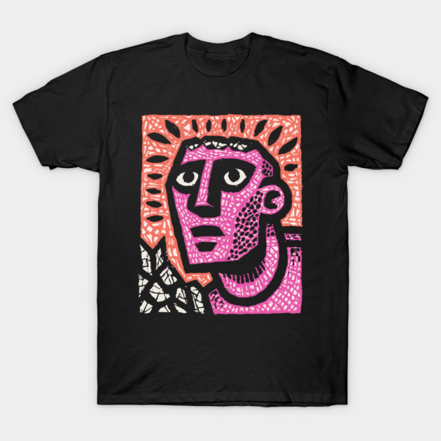 Stone Man Awakening – Inner Energy Linocut T-Shirt by TuncGK