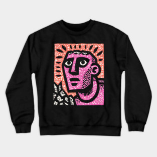Stone Man Awakening – Inner Energy Linocut Crewneck Sweatshirt