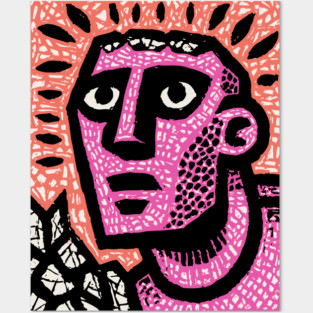 Stone Man Awakening – Inner Energy Linocut Posters and Art