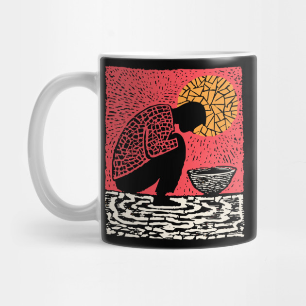 Quiet Sacrament – Humility and Ritual Linocut by TuncGK