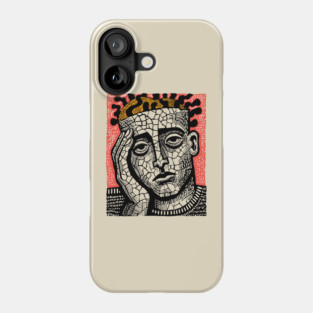 Stone Head – Mental Fatigue and Inner Struggle Linocut Phone Case