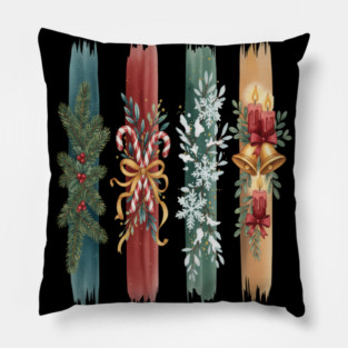 Christmas Stripes Festive Holiday Design Pillow