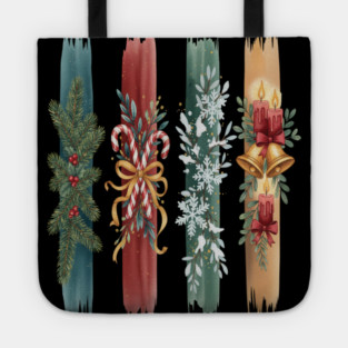 Christmas Stripes Festive Holiday Design Tote