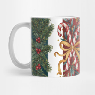 Christmas Stripes Festive Holiday Design Mug