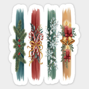 Christmas Stripes Festive Holiday Design Sticker