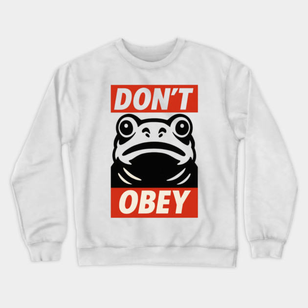 Portland Frog Don’t Obey Crewneck Sweatshirt by ArtistTee ⭐⭐⭐⭐⭐