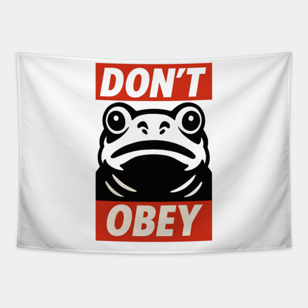 Portland Frog Don’t Obey Tapestry by ArtistTee ⭐⭐⭐⭐⭐