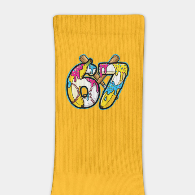 67 Banana Split Baseball Drip Ice Cream by PexilToPrint