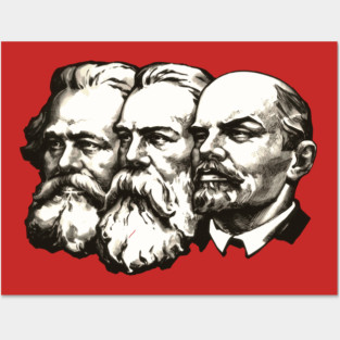 Marx, Engels and Lenin Faces Posters and Art
