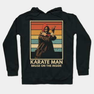 Retro Karate Man Bruise On The Inside Hoodie