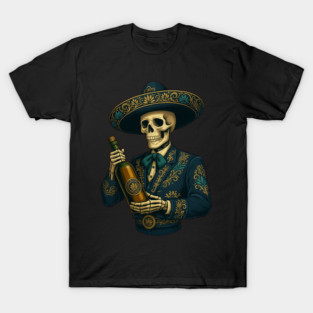 Elegant Skeleton Mariachi – Dia De Los Muertos Day of The Dead Costume Art T-Shirt